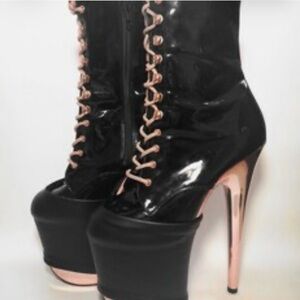 Black "Leather" Pleaser Protectors Platform Shoe Covers